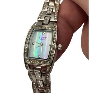 LUXE Diamond Dial Mother of Pearl Analog Watch-New Battery and Extra Band Parts